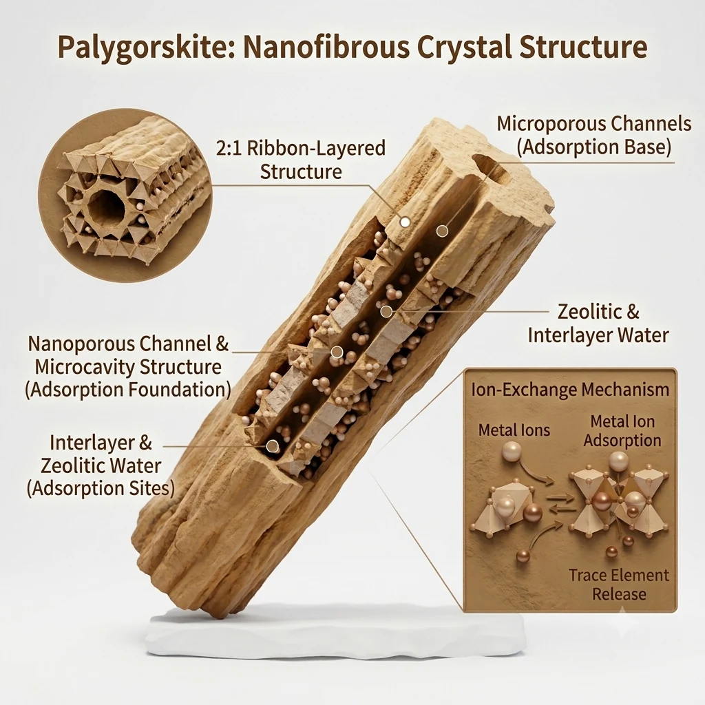 Attapulgite structure and porosity illustration