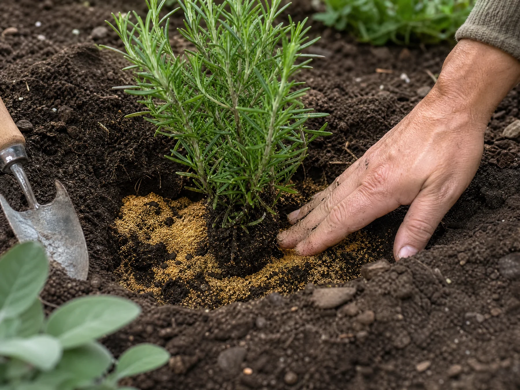 Illustrative root-zone application in herb cultivation