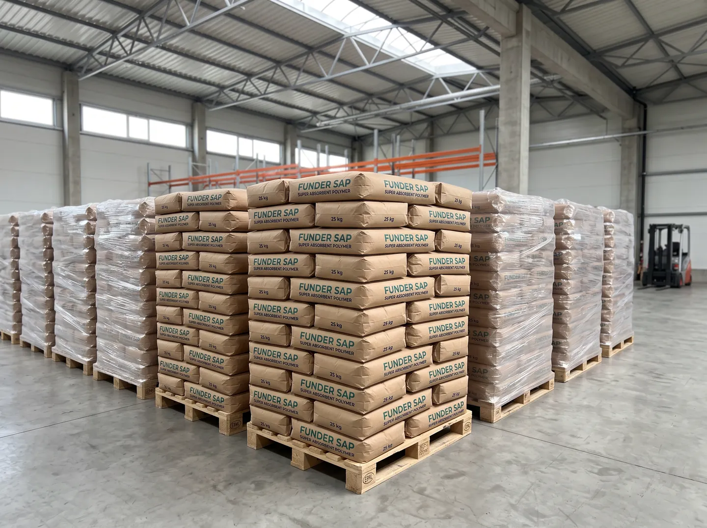 Illustrative bagged SAP and palletized packaging