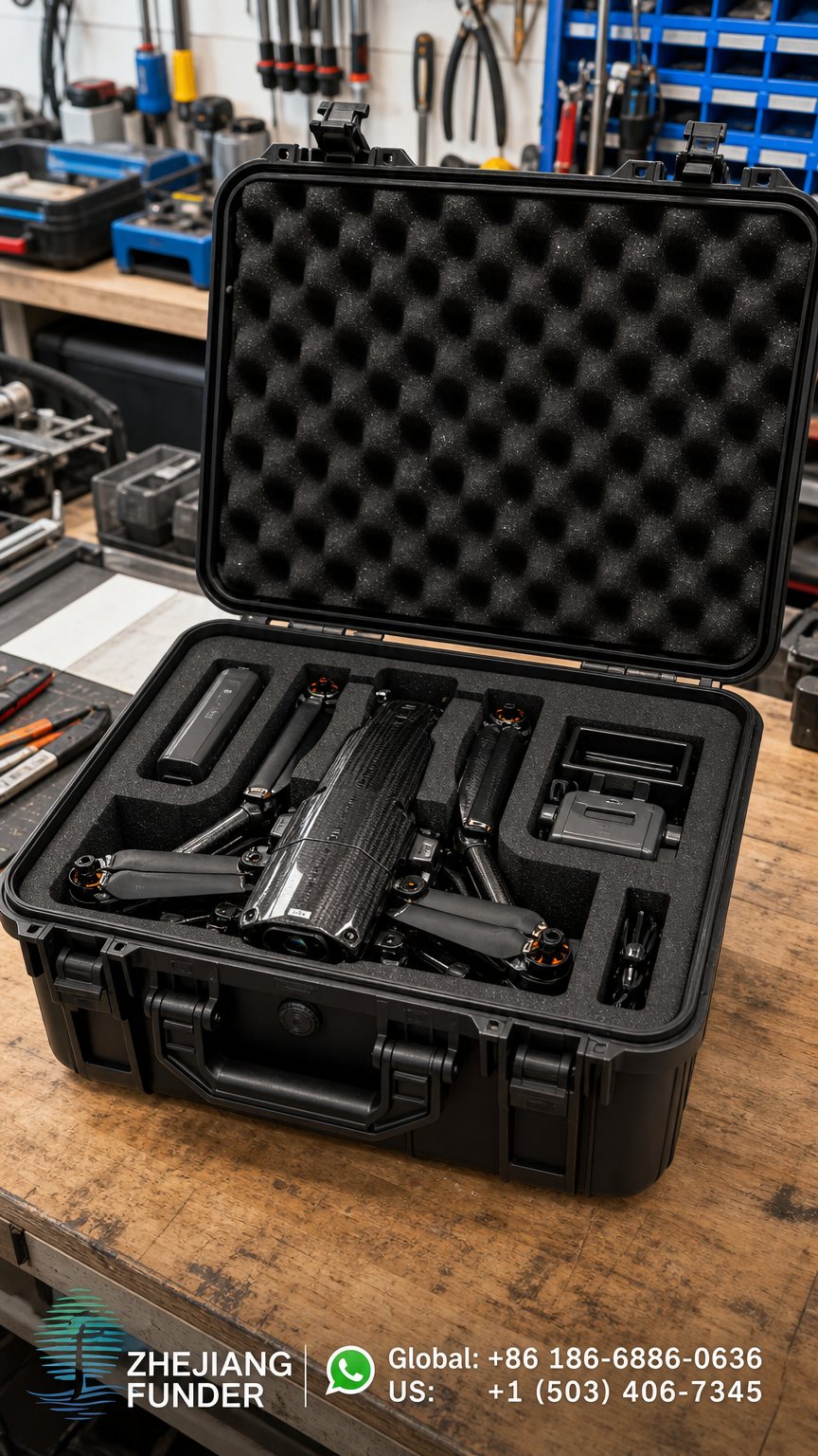 Funder rugged case on factory floor